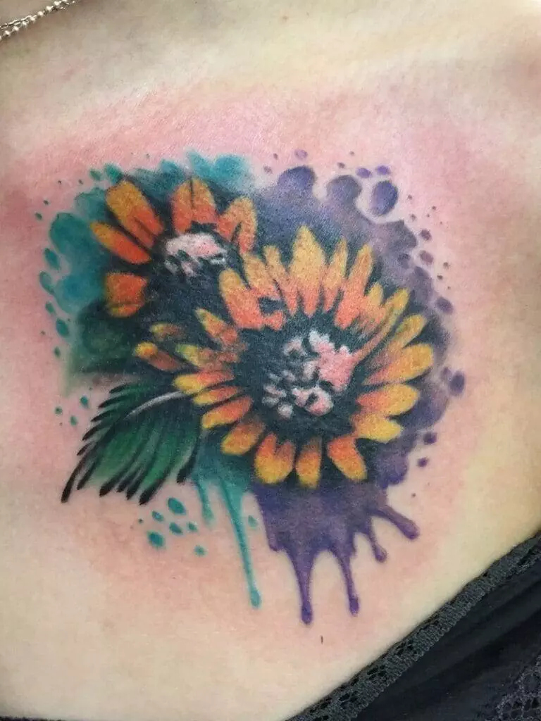 tattoo, sunflowers, woman