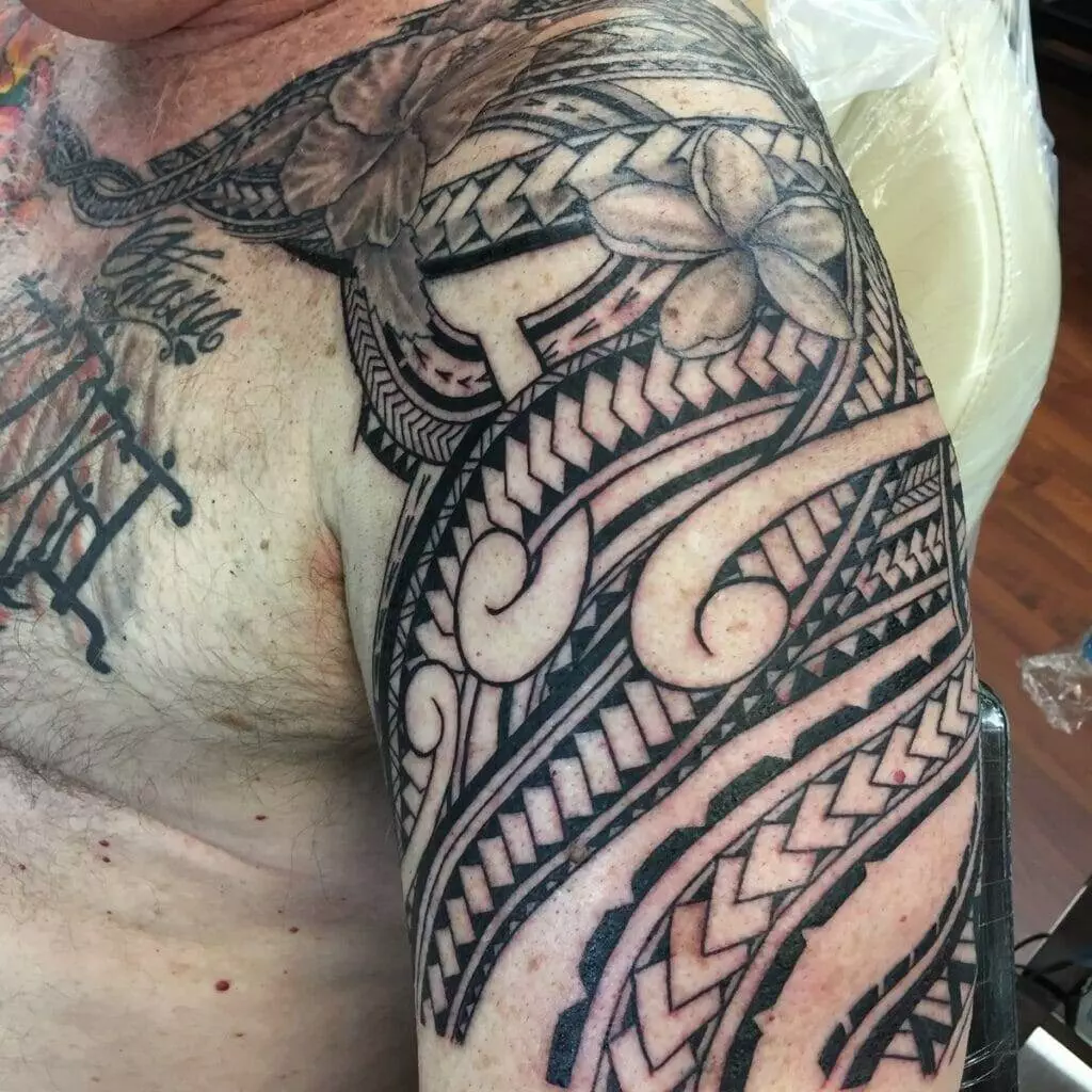 Tribal tattoo, man.