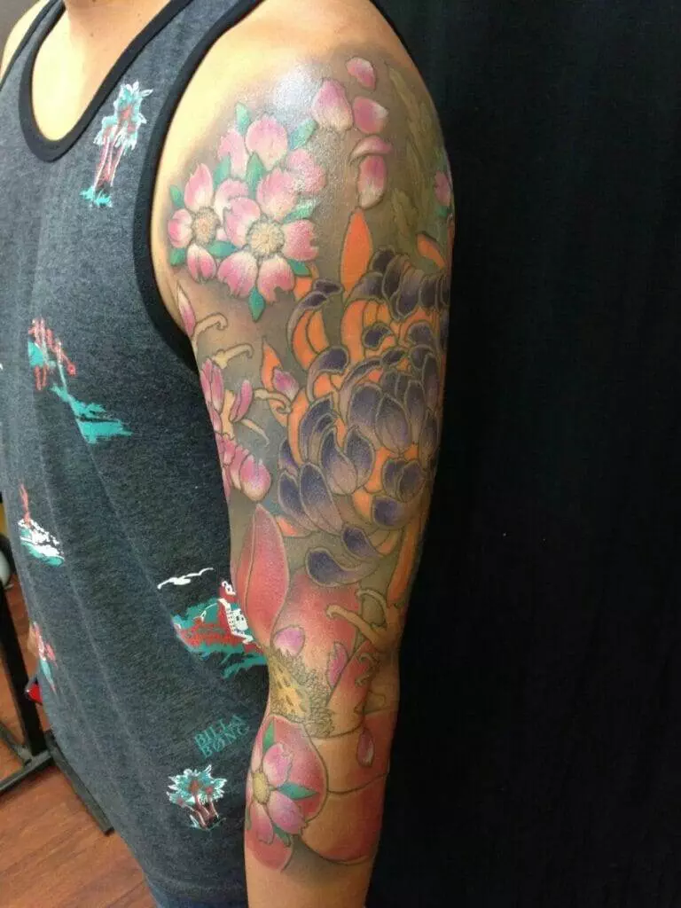 flower tattoo, man