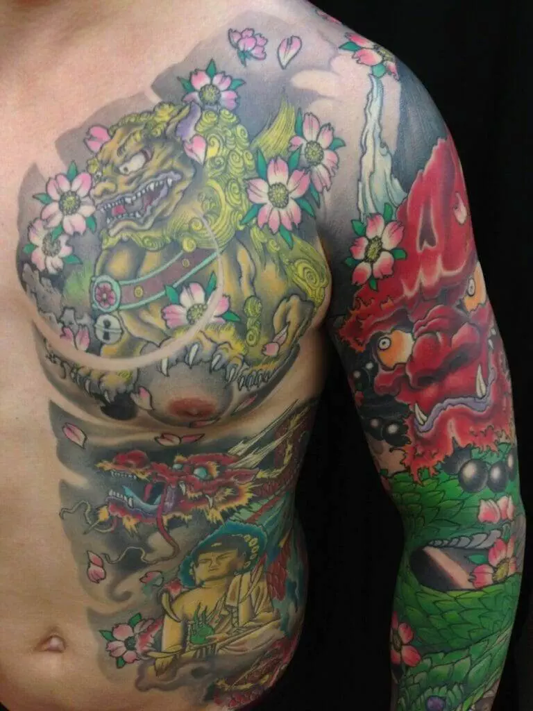man, dragon, tattoo