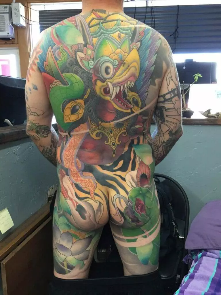 Colorful, tattoo, man.