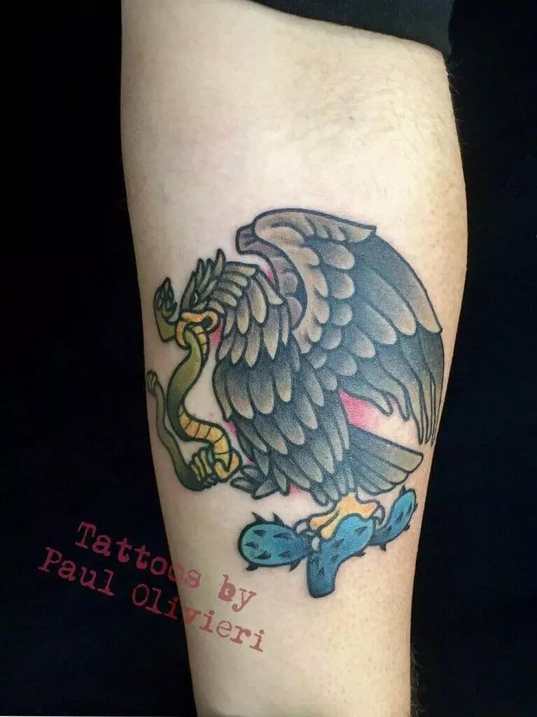 Mexican eagle tattoo by paul clarke.